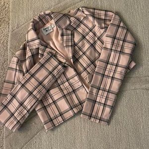 Princess Polly Plaid Cropped Blazer